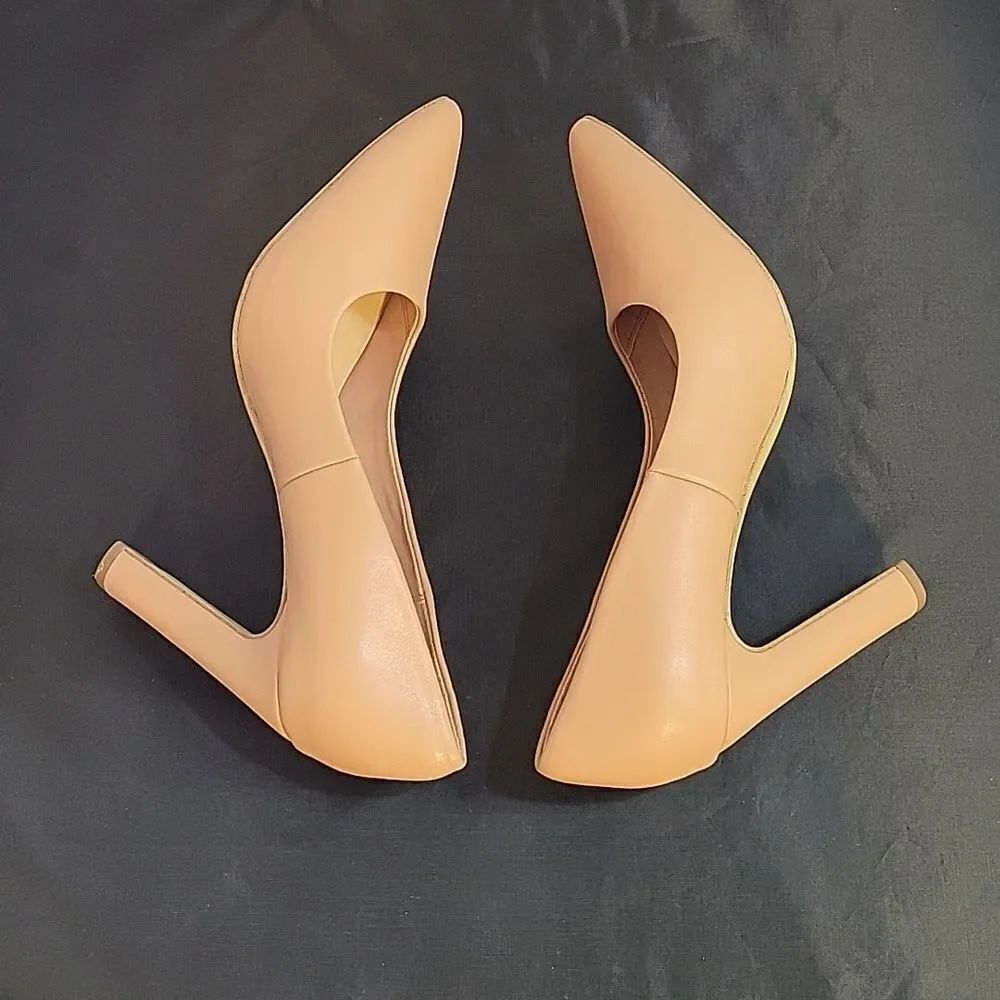 BRAND NEW A.NEW DAY POINTED TOE WOMEN"S SLIP-ON SUE BLOCK HEEL PUMPS - Picture 14 of 16